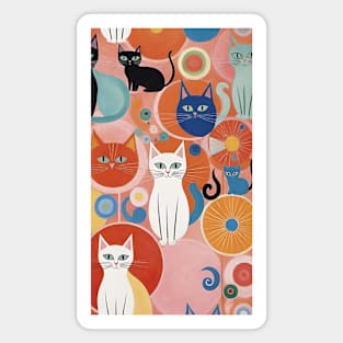 Hilma af Klint's Abstract Cat Reverie: Whimsical Harmony Magnet
